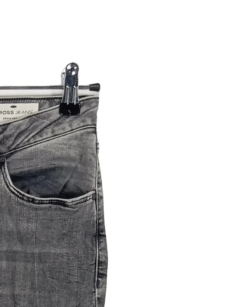 CROSS Jeans Damen Destroyed Jeans Slim Fit Grau W31 L32 Baumwolle 4