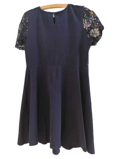 Dorothy Perkins Damen Freizeitkleid Gr. 44 Blau Blumenmuster Spitze