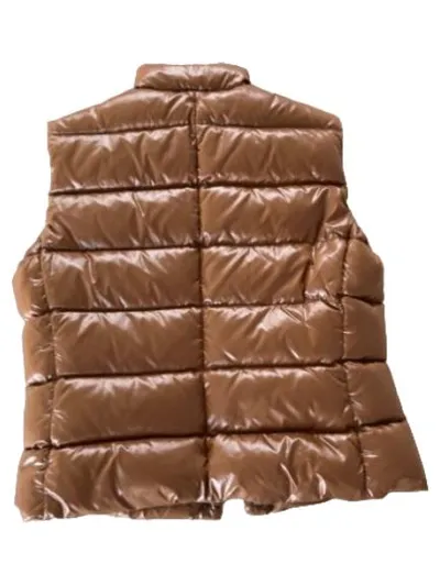 Moncler Daunenweste Steppweste Damen Braun Gr. 36 S Logo