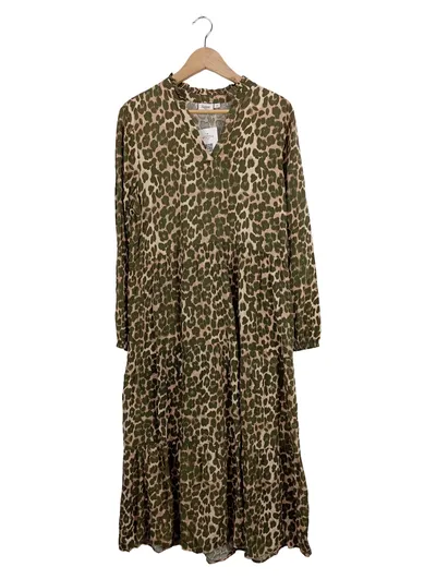 Saint Tropez Damen Sommerkleid Gr. 38/M Leopardenmuster Mehrfarbig Viskose