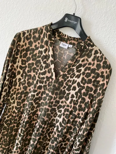 Saint Tropez Damen Sommerkleid Gr. 38/M Leopardenmuster Mehrfarbig Viskose