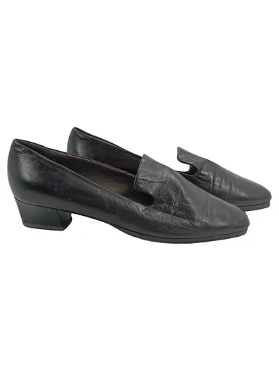 Bally Damen Slipper Leder Schwarz Größe 38 Klassisch Elegant