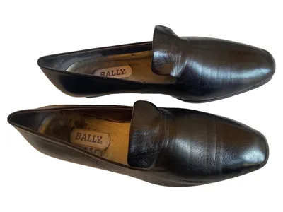 Bally Damen Slipper Leder Schwarz Größe 38 Klassisch Elegant