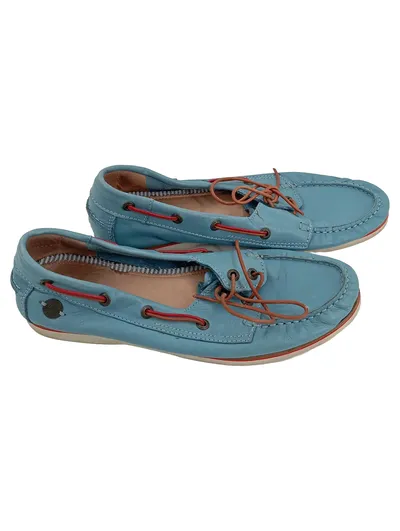 Gaastra Mokassins Slipper Damen Blau Leder Gr. 40 Casual