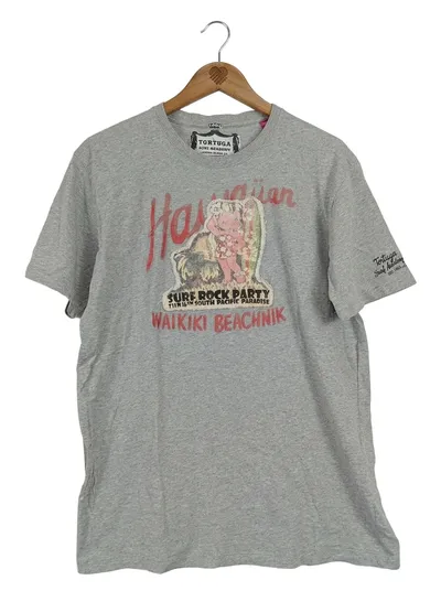 TORTUGA Herren T-Shirt XL Grau Retro Hawaiian Surf Rock Party Grafik Print