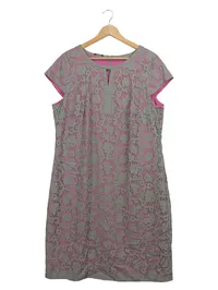 Bianca Damen festliches Kleid Gr. 46 Grau Pink Spitze Viskose 1