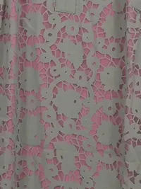 Bianca Damen festliches Kleid Gr. 46 Grau Pink Spitze Viskose 6