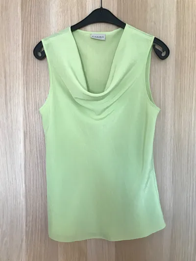CANDA Damen Pullunder Ärmellos Grün Gr. 38 Freizeit Casual