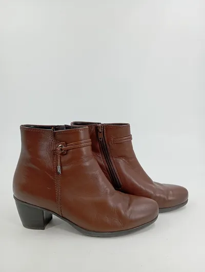 Gabor Damen Stiefeletten Gr. 36 Braun Casual Leder Reißverschluss
