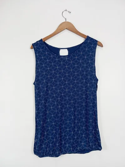 LASCANA Damen Top Shirt Gr. 40x42 Blau Casual Viskose