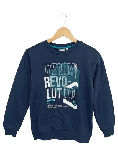 stop+go Kinder Pullover Gr. 152 Blau Casual Langarm Baumwolle Grafik
