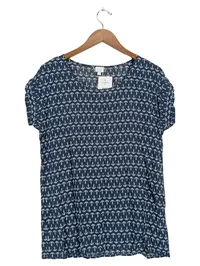 Alba Moda Damen T-Shirt Gr. 38/M Blau Maritim Grafik Viskose Kurzarm 1