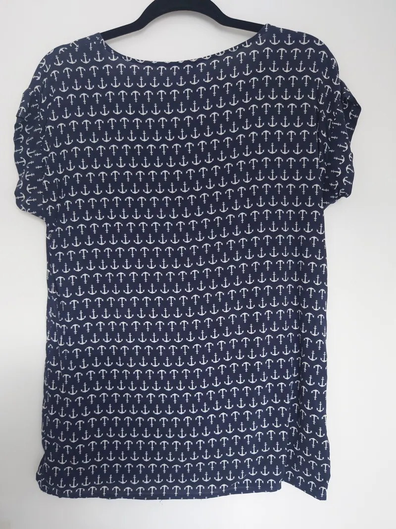 Alba Moda Damen T-Shirt Gr. 38/M Blau Maritim Grafik Viskose Kurzarm 2