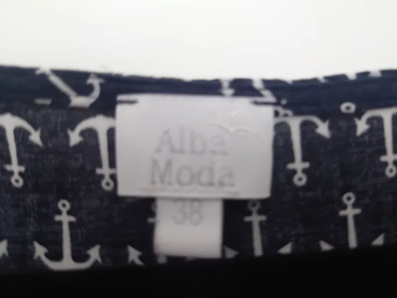 Alba Moda Damen T-Shirt Gr. 38/M Blau Maritim Grafik Viskose Kurzarm 5