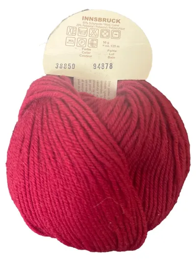 Woll Butt Innsbruck Strickgarn Rot 50g 125m 80% Schurwolle 20% Polyacryl