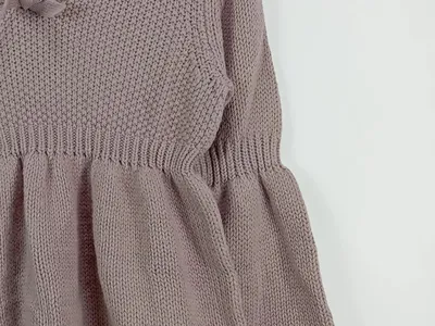 Vertbaudet Strickpullover Mädchen Gr. 150/152 Rosa Schleife