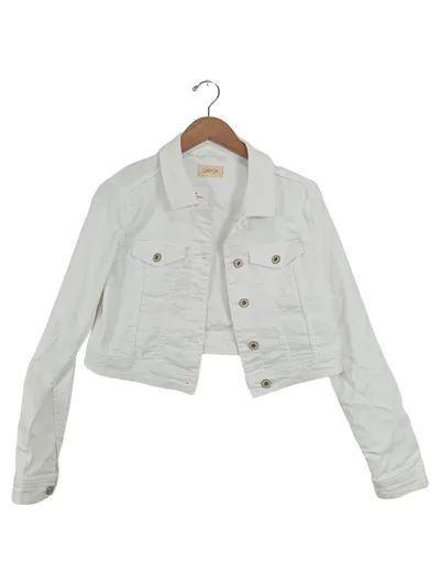 CARTOON Damen Leichte Jacke Gr. 38 Weiß Casual Jeans-Optik