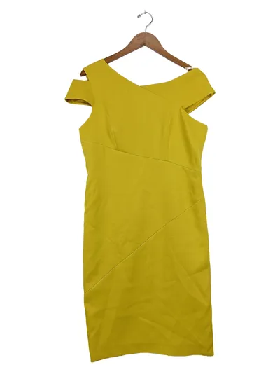 Ted Baker Damen Cocktailkleid Elegant Gelb Gr. 32 XXS Cut-Outs Midikleid