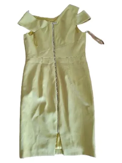Ted Baker Damen Cocktailkleid Elegant Gelb Gr. 32 XXS Cut-Outs Midikleid