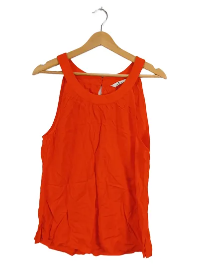 Tom Tailor Damen Top Bluse Gr. 40/L Orange Viskose Ärmellos Casual