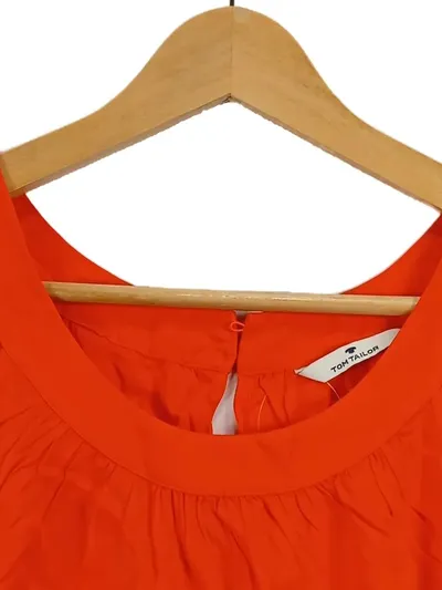 Tom Tailor Damen Top Bluse Gr. 40/L Orange Viskose Ärmellos Casual