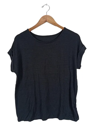 LASCANA Damen T-Shirt Grau Gr. 40-42 Casual Shirt mit Knopfdetails
