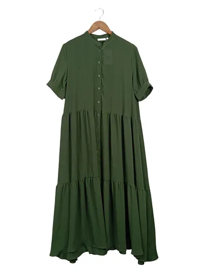 Weekday Damen Freizeitkleid Gr. 36 S Grün Casual Maxikleid