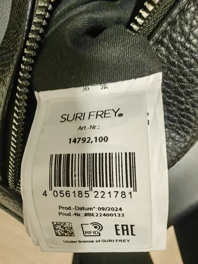 Suri Frey Damen Umhängetasche Schwarz Crossbody Bag Kunstleder 40cm
