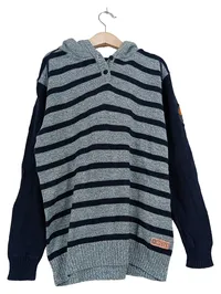 Blue Seven Kinder Kapuzenpullover Gr. 140 Blau Gestreift Hoodie Baumwolle 1