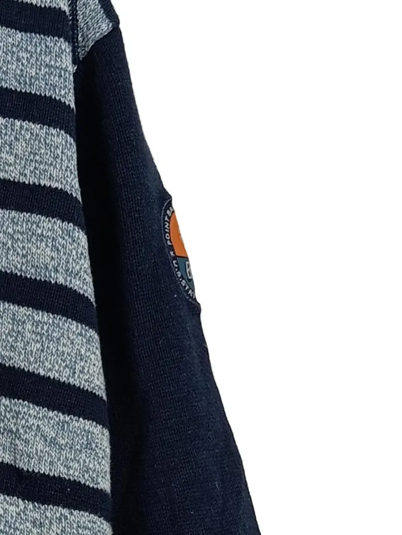 Blue Seven Kinder Kapuzenpullover Gr. 140 Blau Gestreift Hoodie Baumwolle 3