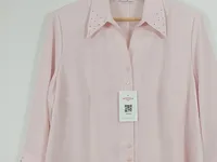 ERFO Damen Bluse Gr. 44/XXL Rosa Elegant mit Strassbesatz 2