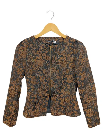 LE GROUP WOMAN Blazer Damen Floral Elegant Mehrfarbig Gr. 34 XS Reißverschluss