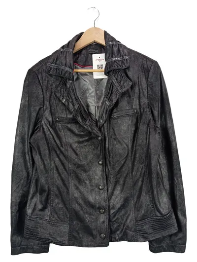 Apanage Damen Leichte Jacke Gr. 46 Schwarz Modern Polyester