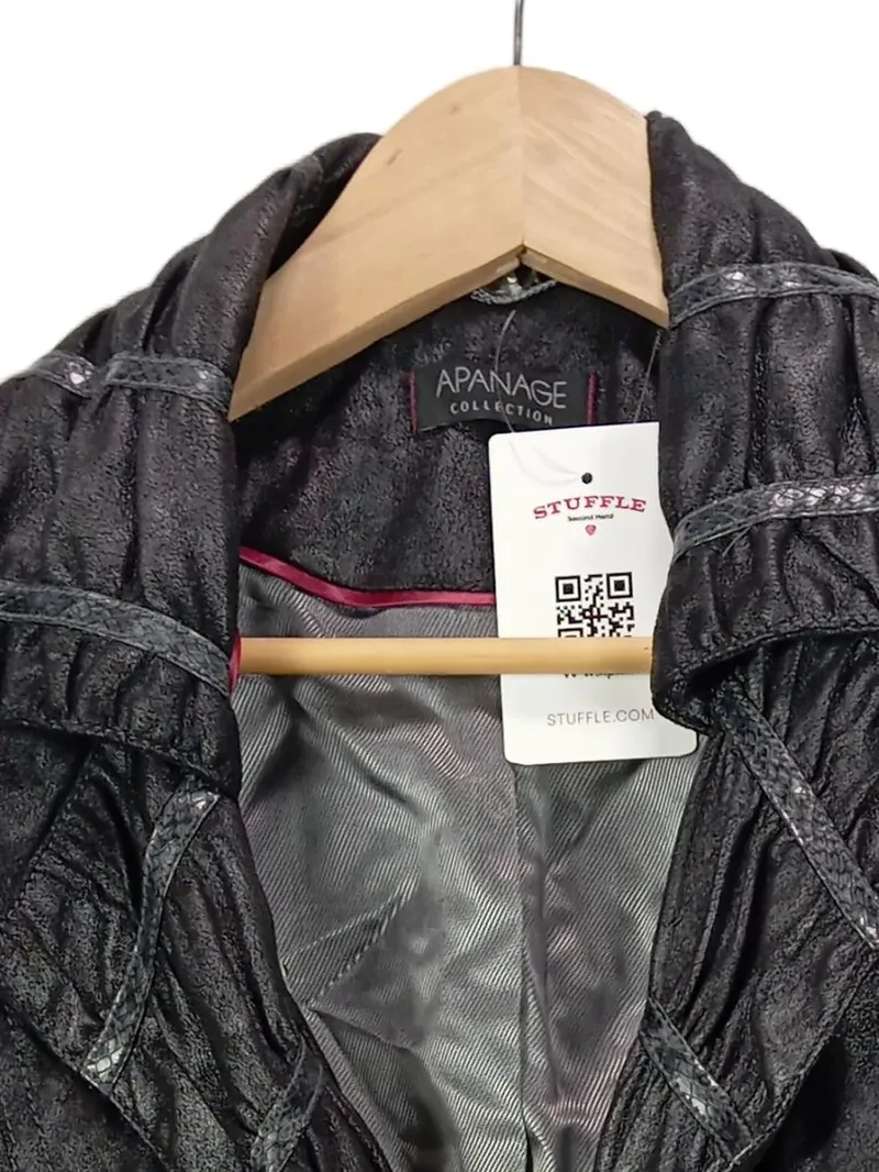 Apanage Damen Leichte Jacke Gr. 46 Schwarz Modern Polyester 2