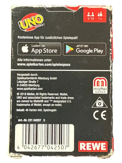 Mattel UNO Pocket Kartenspiel - Kompaktes Reise Kartenspiel für Kinder & Familie
