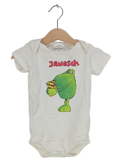 Janosch Baby Body Kinder Gr. 74 Weiß Frosch Biene Tiermotiv