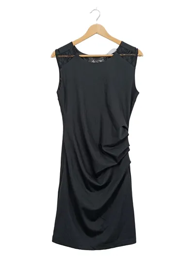 Kaffe Damen Cocktailkleid Schwarz Spitze Gr. M 38 Elegant Raffung