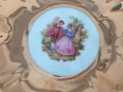Bavaria Unterteller Porzellan Gold Romantisch Pärchen Motiv Teller