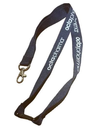 Octapharma Lanyard Schlüsselband Blau mit Karabiner 48cm Neu