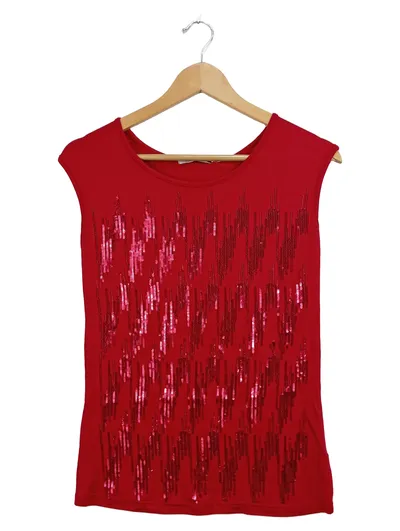 Quiosque Damen Top Gr. 36 Rot Glamourös Pailletten Party