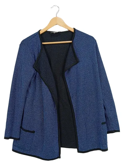 AMY VERMONT Damen Strickjacke Gr. 44/XXL Blau Casual Modern Elegant