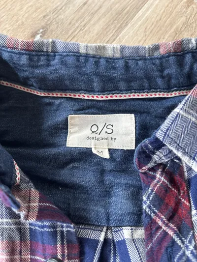 Q/S designed by Herren Flanellhemd Kariert Blau Rot Gr. M