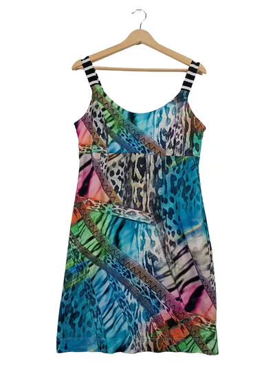 BLEU D'AZUR Damen Freizeitkleid Gr. 42 XL Mehrfarbig Tierdruck Casual