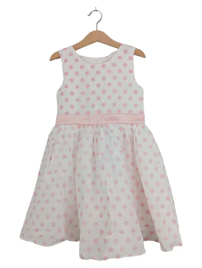 Happy Girls festliches Kleid Kinder Gr. 116 weiß Punkte elegant ärmellos