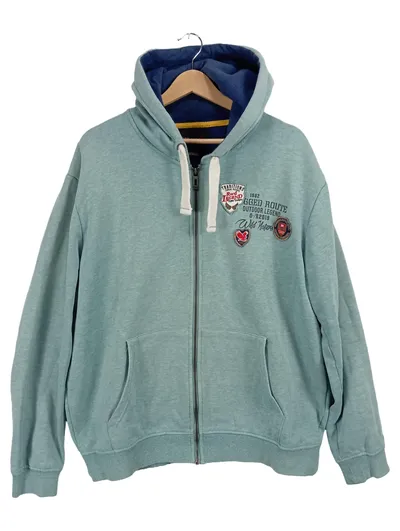 Redwood Herren Kapuzenpullover Hoodie Reißverschluss Türkis Gr. XL