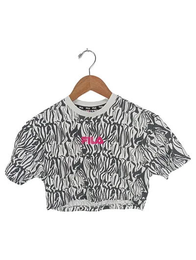 FILA Kinder T-Shirt Zebra Muster Gr. 140 Kurzarm Mehrfarbig Baumwolle