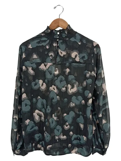 Q/S designed by Damen Bluse 40 L Animal-Print Leo Muster Mehrfarbig