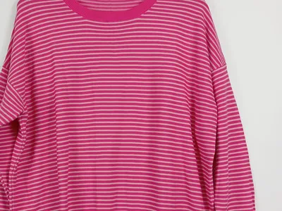 Maerz Damen Pullover Gr. 44 Pink gestreift Casual Langarm