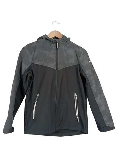 NORTHVILLE Kinder Softshelljacke Gr. 152 Grau Outdoor Kapuze Reißverschluss