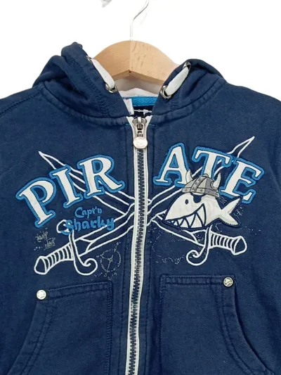 Reef Kinder Kapuzenpullover Piraten Motiv Gr. 104/110 Blau Baumwolle